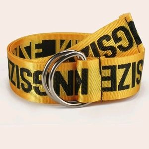 Mens Letter Graphic Tape Belt